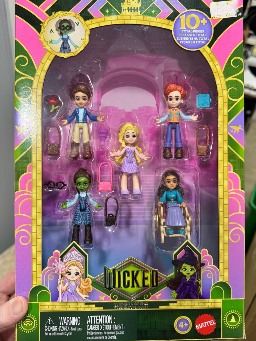 Mattel Wicked Mini Doll Playset with Purple, Pink, Green & Blue Dolls